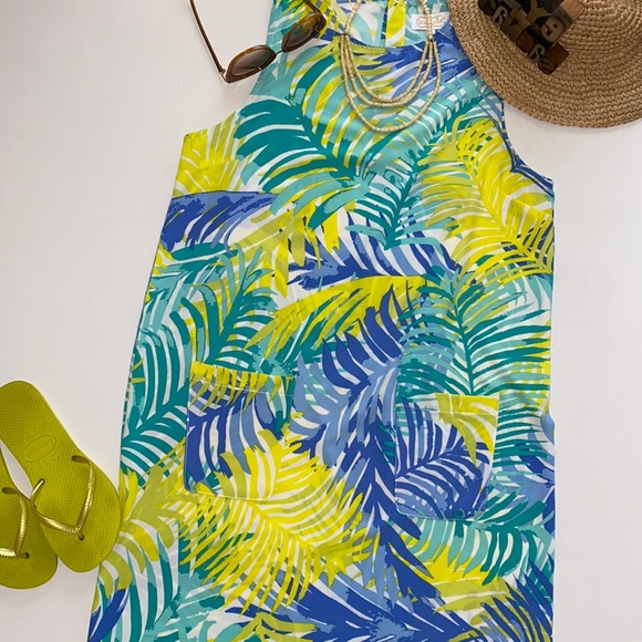 mud pie ‘Macy’ Shift Dress in Green Palm Print - Picture 3 of 12
